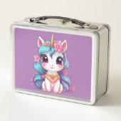 Unicorn Dreams: Zurück in die Schule Metall Brotdose (Rückseite)