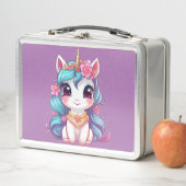 Unicorn Dreams: Zurück in die Schule Metall Brotdose (Beispiel)