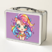 Unicorn Dreams: Zurück in die Schule Metall Brotdose (Rückseite)