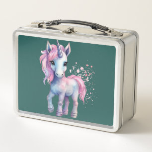 Unicorn Dreams: Zurück in die Schule Metall Brotdose