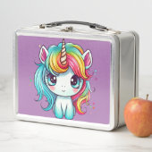 Unicorn Dreams: Zurück in die Schule Metall Brotdose (Beispiel)