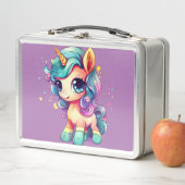 Unicorn Dreams: Zurück in die Schule Metall Brotdose (Beispiel)