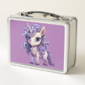 Unicorn Dreams: Zurück in die Schule Metall Brotdose (Rückseite)