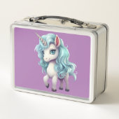 Unicorn Dreams: Zurück in die Schule Metall Brotdose (Rückseite)