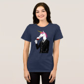 Unicorn Drink Wein Thirt Tri-Blend Shirt (Vorderseite voll)