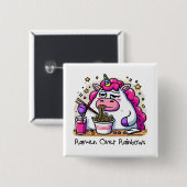 Unicorn Eating Ramen Button (Vorne & Hinten)