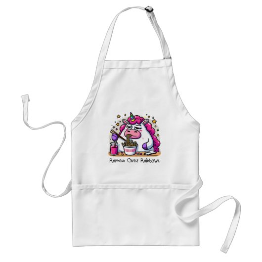 Unicorn Eating Ramen Schürze (Vorne)