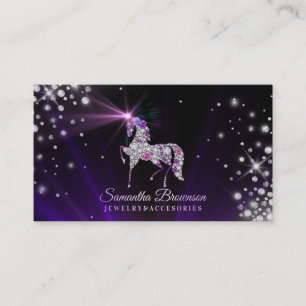 Unicorn Edelsteine Diamanten Schmuck lila Visitenkarte