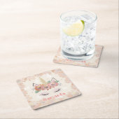 Unicorn, Einhorn, personalisiert Rechteckiger Pappuntersetzer (Vor Ort)