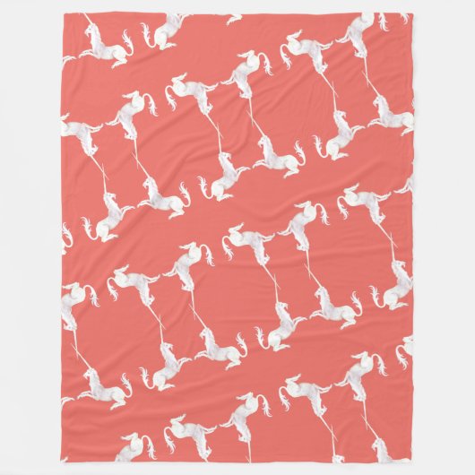 Unicorn – Einhorn – Unicorns – Einhörner Fleecedecke (Vorderseite)