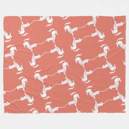 Unicorn – Einhorn – Unicorns – Einhörner Fleecedecke (Vorderseite (Horizontal))