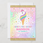 Unicorn-Eiscreme-Einladungs-magisches Einladung (Vorderseite)