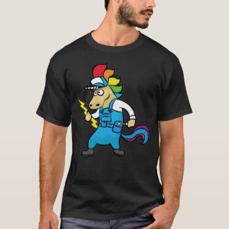 UNICORN ELECTRICIAN Electricity Lineman Tanzfunke T-Shirt