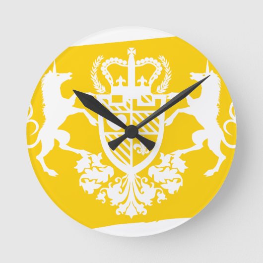 UNICORN_Emblem Runde Wanduhr (Vorderseite)