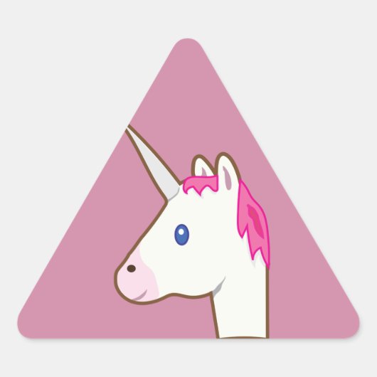 Unicorn emoji dreieckiger aufkleber (Vorderseite)