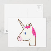 Unicorn emoji postkarte (Vorne/Hinten)