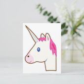 Unicorn emoji postkarte (Stehend Vorderseite)