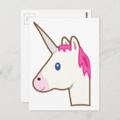 Unicorn emoji postkarte (Vorne/Hinten)