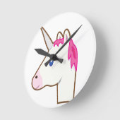 Unicorn emoji runde wanduhr (Winkel)