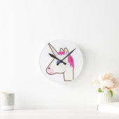 Unicorn emoji runde wanduhr (Zuhause)