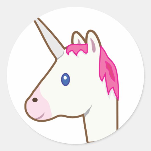 Unicorn emoji runder aufkleber (Vorderseite)