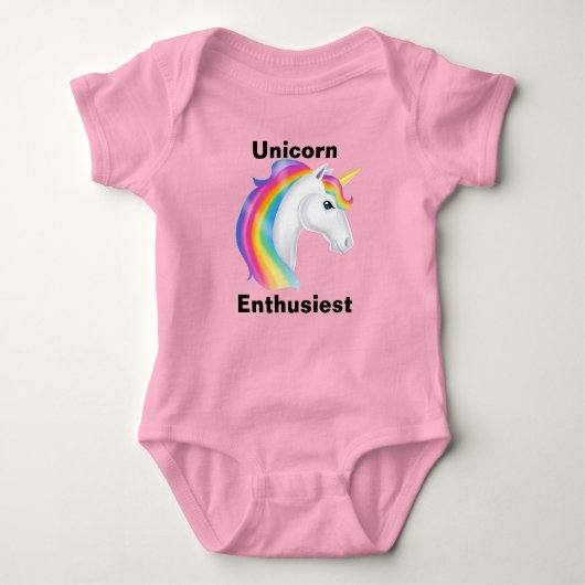 Unicorn-Enthusiast Baby Strampler (Vorderseite)