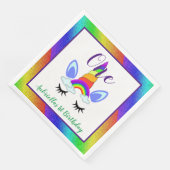 Unicorn Erster Geburtstag Serviette (Ecke)