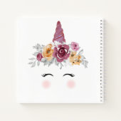 Unicorn Face and Blume Sketchbook Notebook Notizblock (Rückseite)