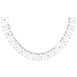 Unicorn Face Birthday Banner Personalisiert
