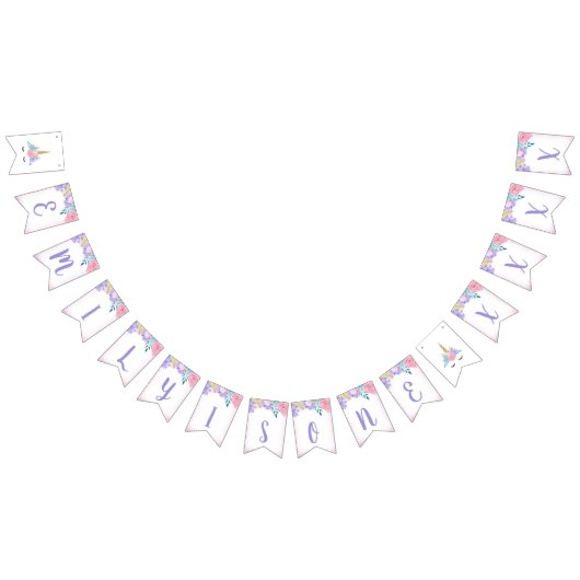 Unicorn Face Birthday Banner Personalisiert (Alle)