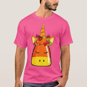 Unicorn Face Candy Corn Pumpkin Halloween Kostüm T-Shirt
