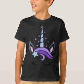 Unicorn Face Eyelashes Celestial Moon Star T-Shirt (Vorderseite)