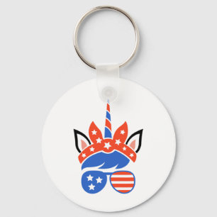 Unicorn Face Eyelashes Gles 4. Juli unabhängig Schlüsselanhänger