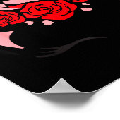 Unicorn Face Eyelashes Smile Flowers St. Valentine Poster (Ecke)