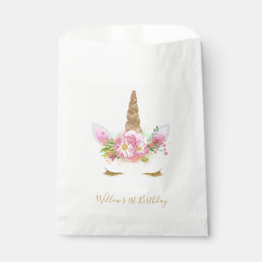 Unicorn Face Favor Bag Geschenktütchen (Vorderseite)
