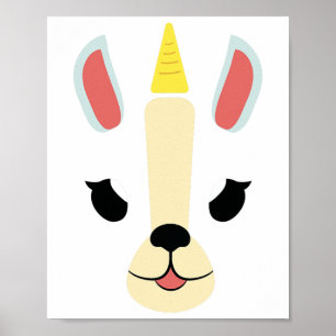 Unicorn Face Funny Angry Niedlich Halloween Kostüm Poster