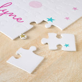 Unicorn Face Gold Glitzer Stars Personalisierter N Puzzle (Seite)