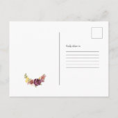 Unicorn Face Herbst Blumengeburt Einladung (Rückseite)