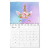 Unicorn Face Horn Glitzer Rosa Ristorante La Lanch Kalender (Feb 2027)