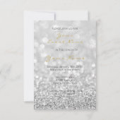 Unicorn Face Imitate Gold Silver Gray Glitzer Lash Einladung (Rückseite)