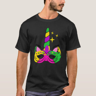 Unicorn Face Mardi Gras Party Maske Kostüme Girls  T-Shirt