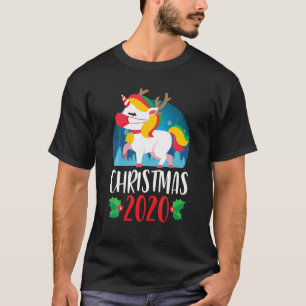 Unicorn Face Maske Funny Christmas Pajama für Fami T-Shirt
