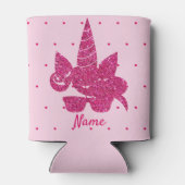 Unicorn Face Pink Glitzer Girly Kids Dosenkühler (Rückseite)