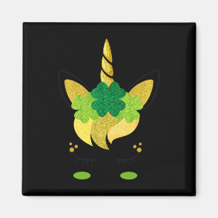 Unicorn Face St Patrick's Day Irish Girls Kinder Magnet
