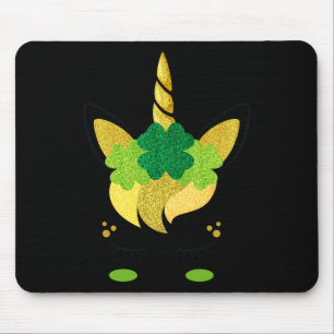 Unicorn Face St Patrick's Day Irish Girls Kinder Mousepad
