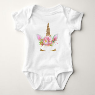 Unicorn Face Tutu Outfit Baby Strampler