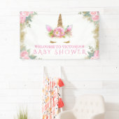 Unicorn Face Unicorn Baby Shower Banner (Insitu)
