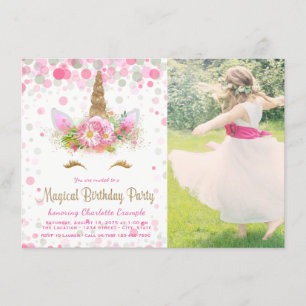 Unicorn Face Unicorn Geburtstagsparty Einladungen