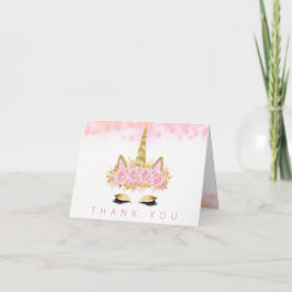Unicorn Face Unicorn Thank You Cards Dankeskarte