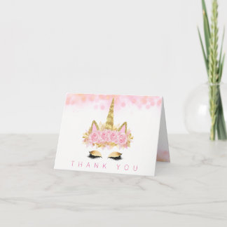 Unicorn Face Unicorn Thank You Cards Dankeskarte